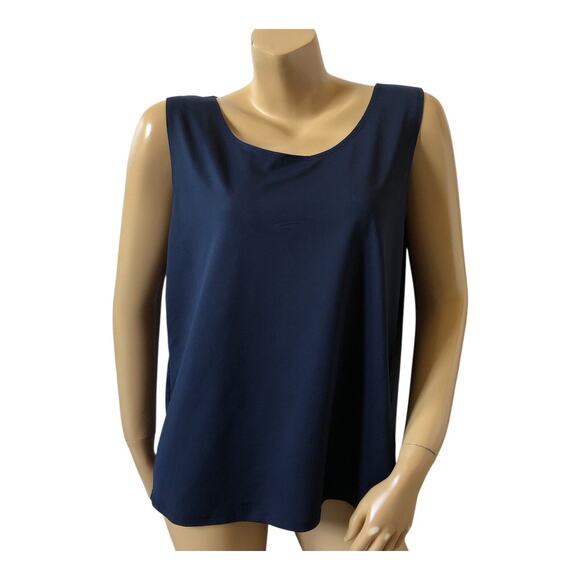 RUBY RD Womens Size XL Navy Blue Sleeveless Stretch Nylon Blend Tank Top Shirt - Picture 1 of 5